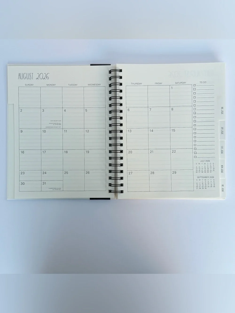 Rae Dunn 2027 Hard Cover Planner 17-month TWENTY TWENTY-SEVEN (Black/Ivory)